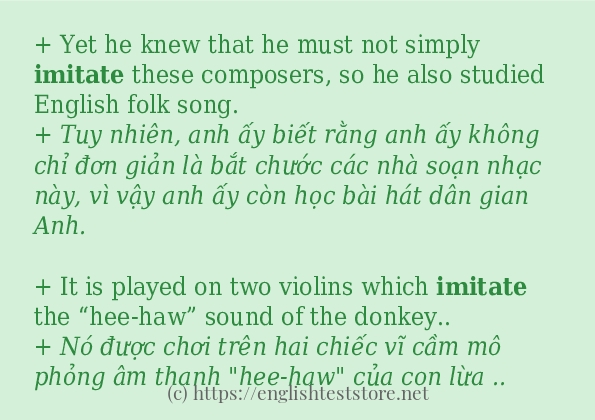 imitate cách dùng và câu ví dụ