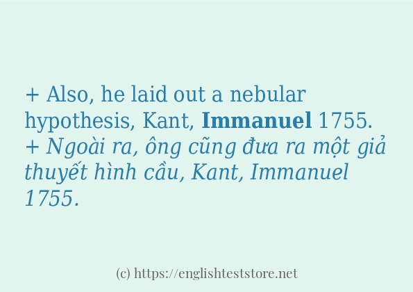 immanuel cách sử dụng và câu ví dụ