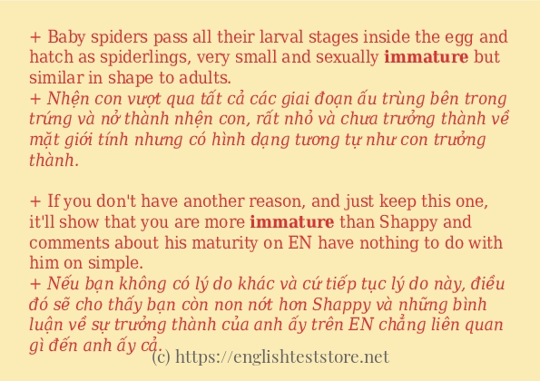 immature câu ví dụ và cách sử dụng