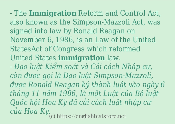 immigration các ví dụ và câu điển hình