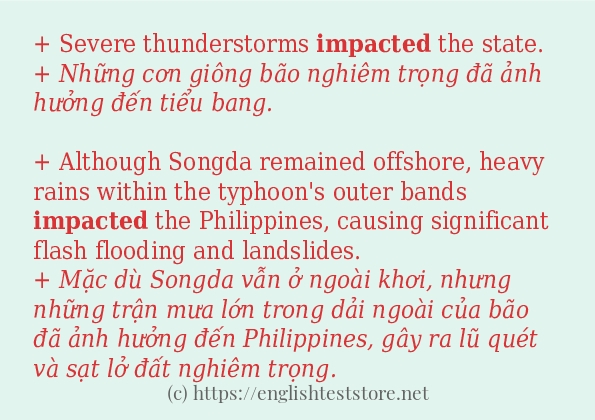 impacted cách dùng trong câu và ví dụ