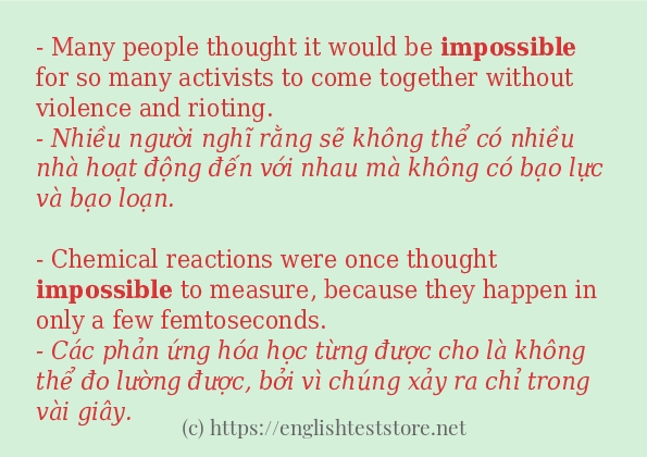 impossible ví dụ cách dùng trong câu