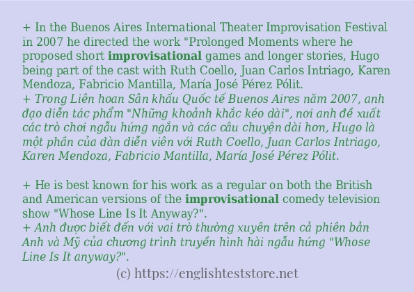 improvisational các cách dùng và câu ví dụ