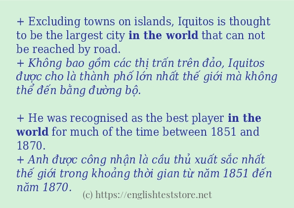in the world ví dụ và cách sử dụng trong câu