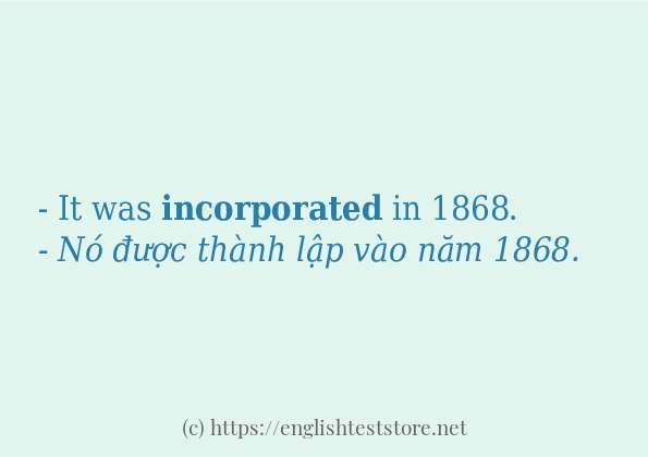 incorporated câu ví dụ và cách dùng incorporated câu ví dụ và cách dùng