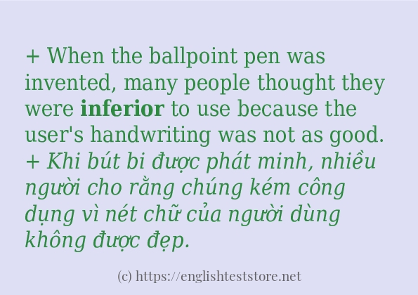 inferior áp dụng trong câu và ví dụ