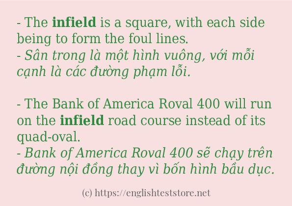 infield cách dùng trong câu và ví dụ