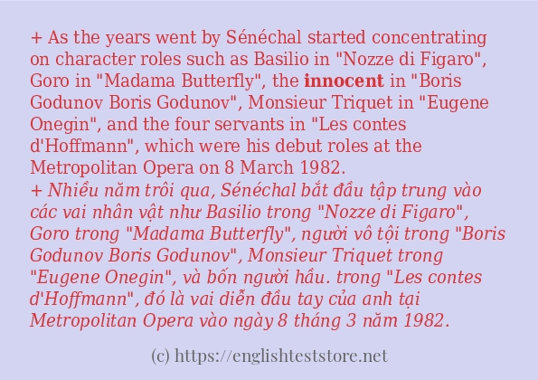 innocent cách dùng và câu ví dụ