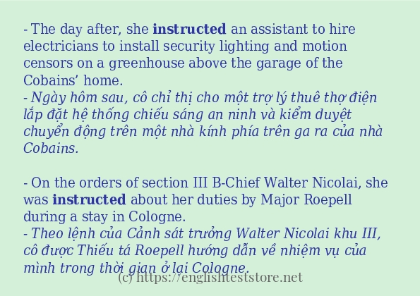 instructed sử dụng như thế nào và câu ví dụ