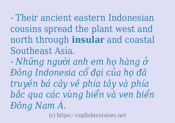 insular cách sử dụng và câu ví dụ insular cách sử dụng và câu ví dụ