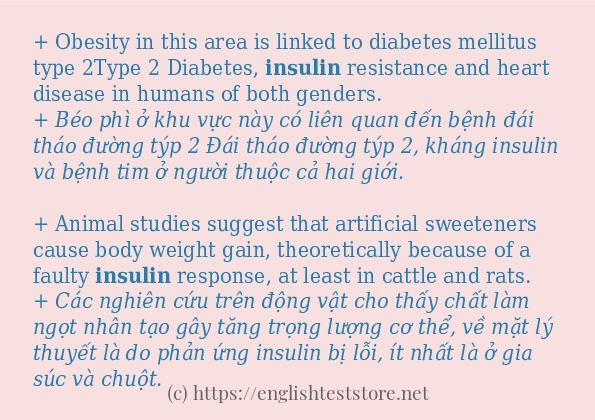 insulin các cách dùng và câu ví dụ