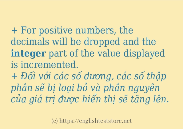 integer câu ví dụ và cách sử dụng
