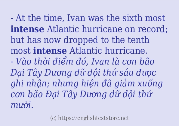 intense ví dụ và cách sử dụng trong câu