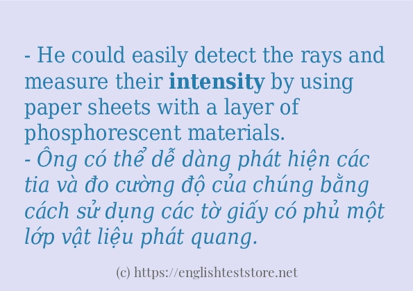 intensity cách dùng và câu ví dụ intensity cách dùng và câu ví dụ