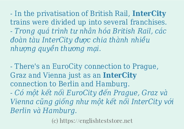 intercity câu ví dụ và cách sử dụng