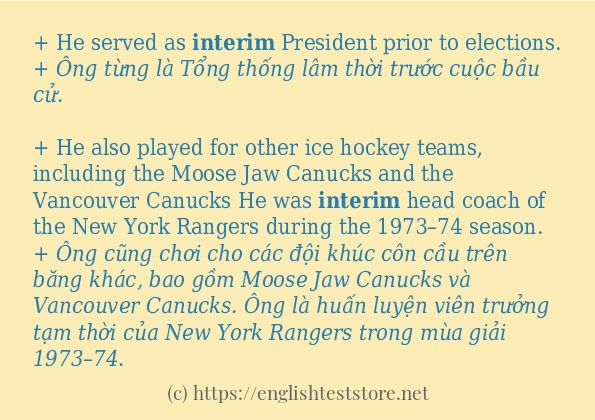 interim câu ví dụ và cách sử dụng