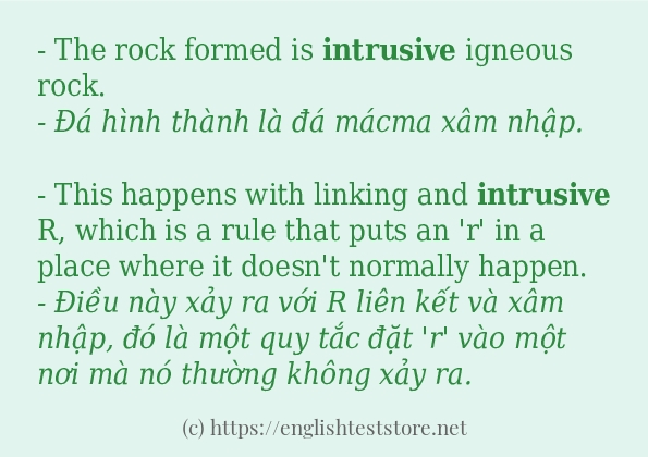 intrusive ví dụ và cách sử dụng trong câu