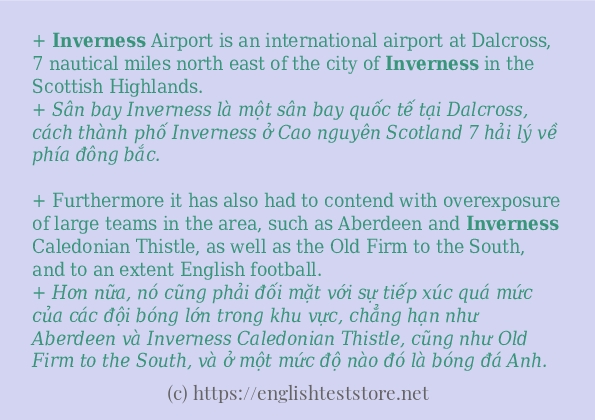 inverness ví dụ cách dùng trong câu