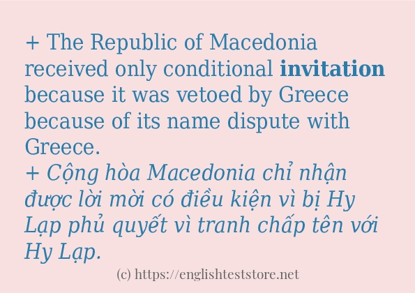 invitation áp dụng trong câu và ví dụ