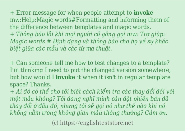 invoke sử dụng thực tế trong câu