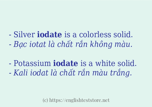 iodate cách dùng và câu ví dụ