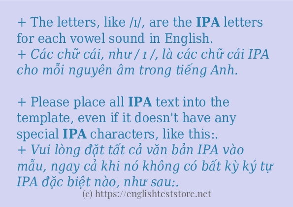 ipa câu ví dụ về cách dùng