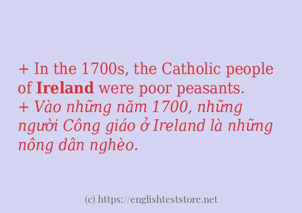 ireland sử dụng thực tế trong câu