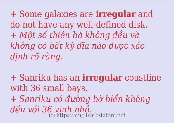 irregular cách sử dụng trong câu và ví dụ