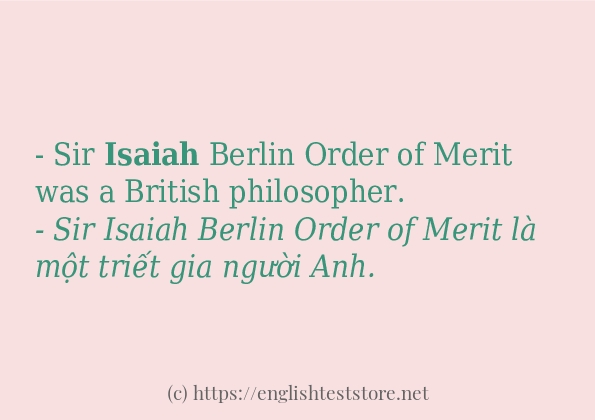 isaiah cách sử dụng và câu ví dụ