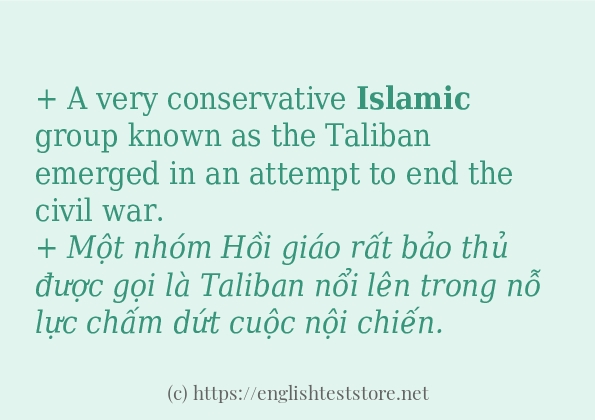 islamic câu ví dụ và cách dùng