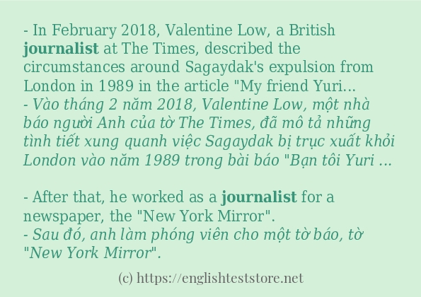 journalist cách sử dụng trong câu và ví dụ