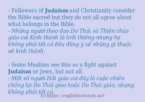 judaism câu ví dụ về cách dùng