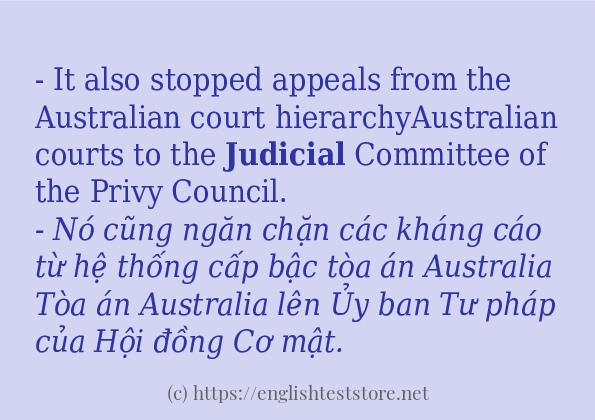 judicial các cách dùng và câu ví dụ