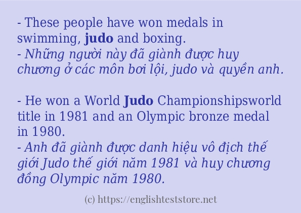 judo cách sử dụng và câu ví dụ