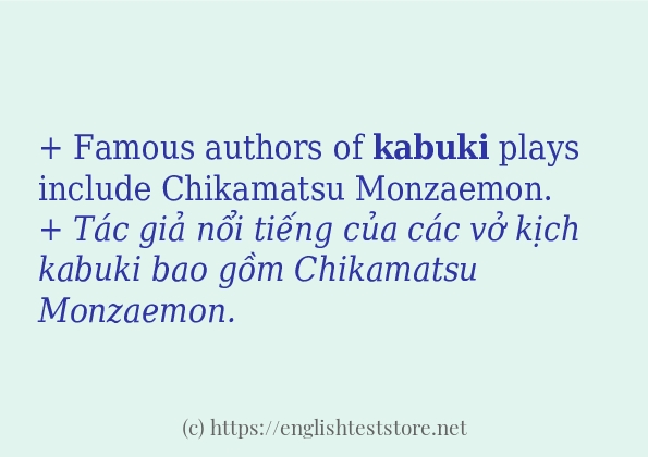 kabuki cách sử dụng và câu ví dụ