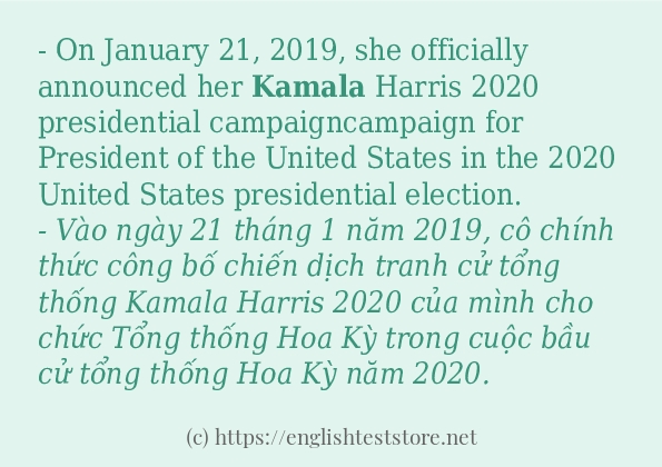 kamala cách dùng và ví dụ trong câu