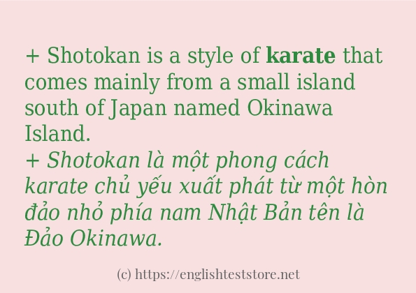 karate cách sử dụng trong câu và ví dụ