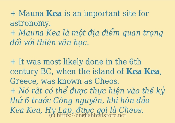 kea câu ví dụ và cách dùng