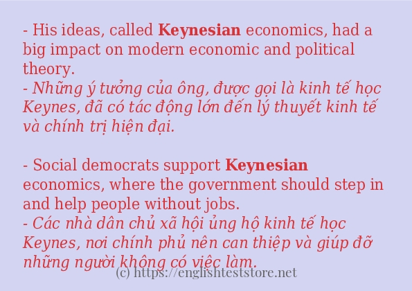 keynesian cách sử dụng trong câu và ví dụ