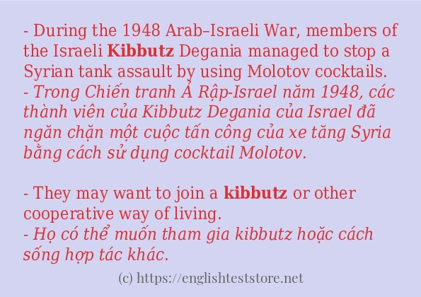 kibbutz câu ví dụ về cách dùng