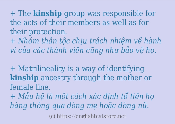 kinship cách sử dụng và câu ví dụ