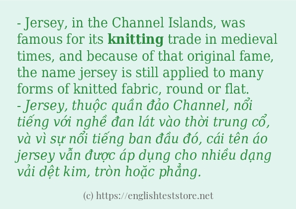 knitting sử dụng thực tế trong câu