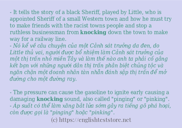 knocking sử dụng thực tế trong câu