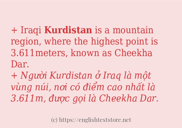 kurdistan câu ví dụ về cách dùng