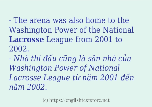 lacrosse các cách dùng và câu ví dụ