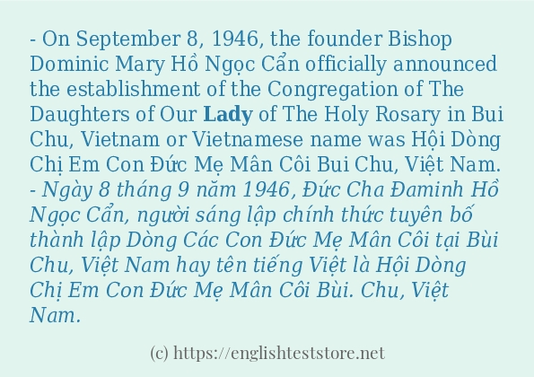 lady áp dụng trong câu và ví dụ
