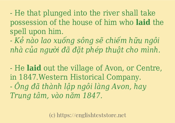 laid ví dụ và cách sử dụng trong câu