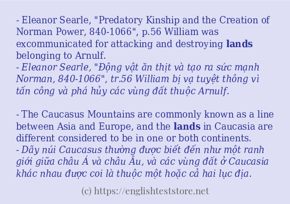 lands ví dụ cách dùng trong câu lands ví dụ cách dùng trong câu