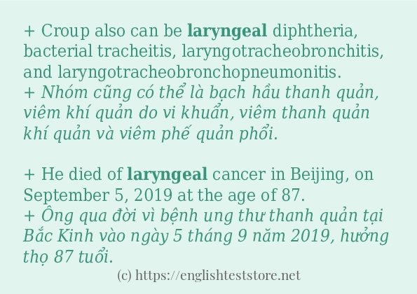 laryngeal các ví dụ và câu điển hình