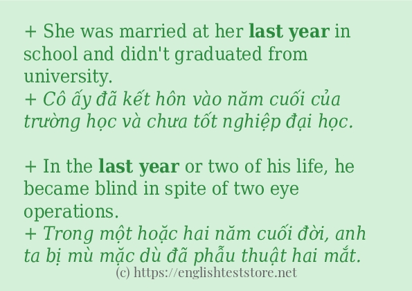 last year cách dùng và ví dụ trong câu